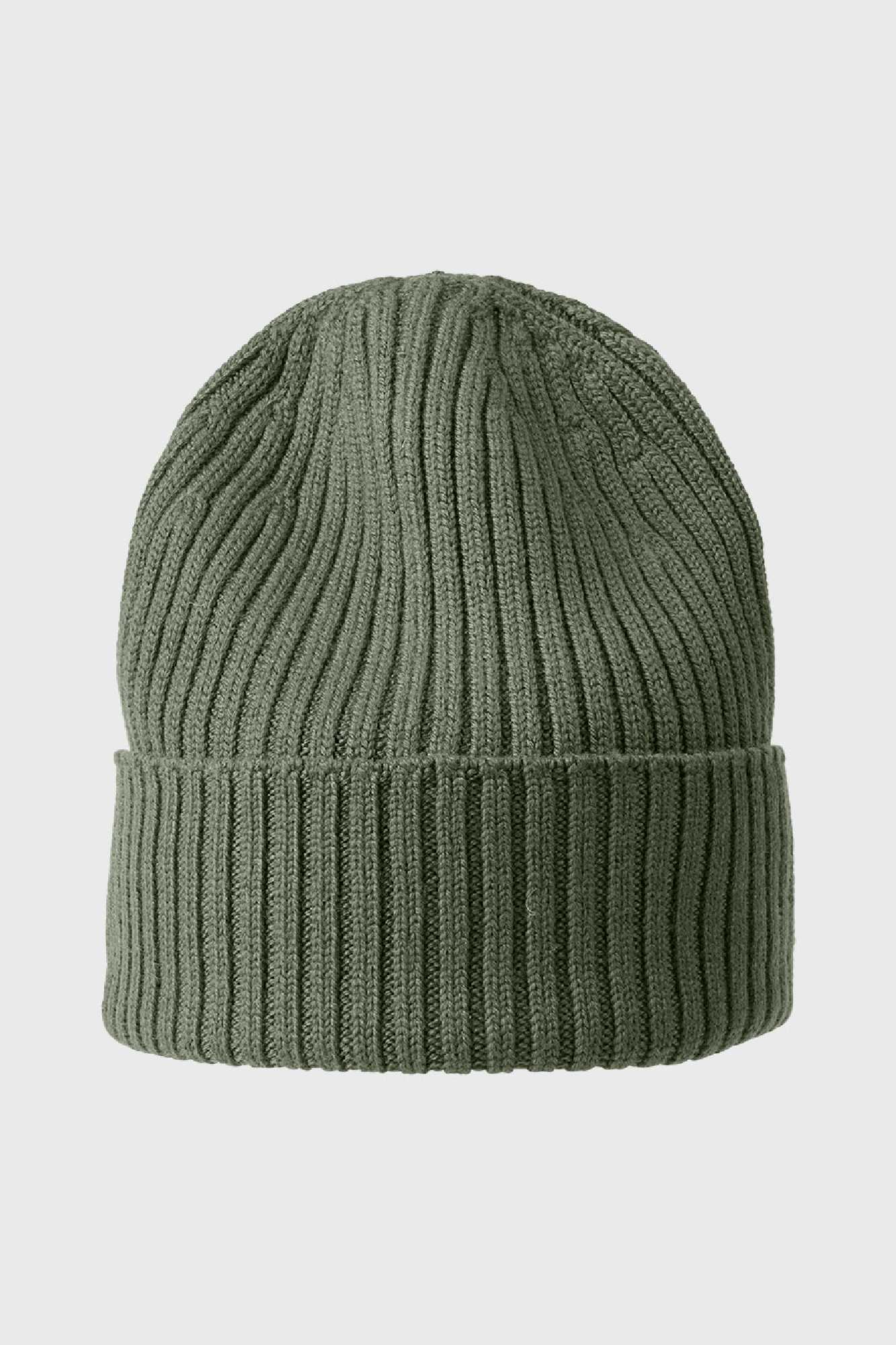 Funktionel beanie i merino uld i farven army, antibakteriel og hudvenlig mod sensitiv hud.