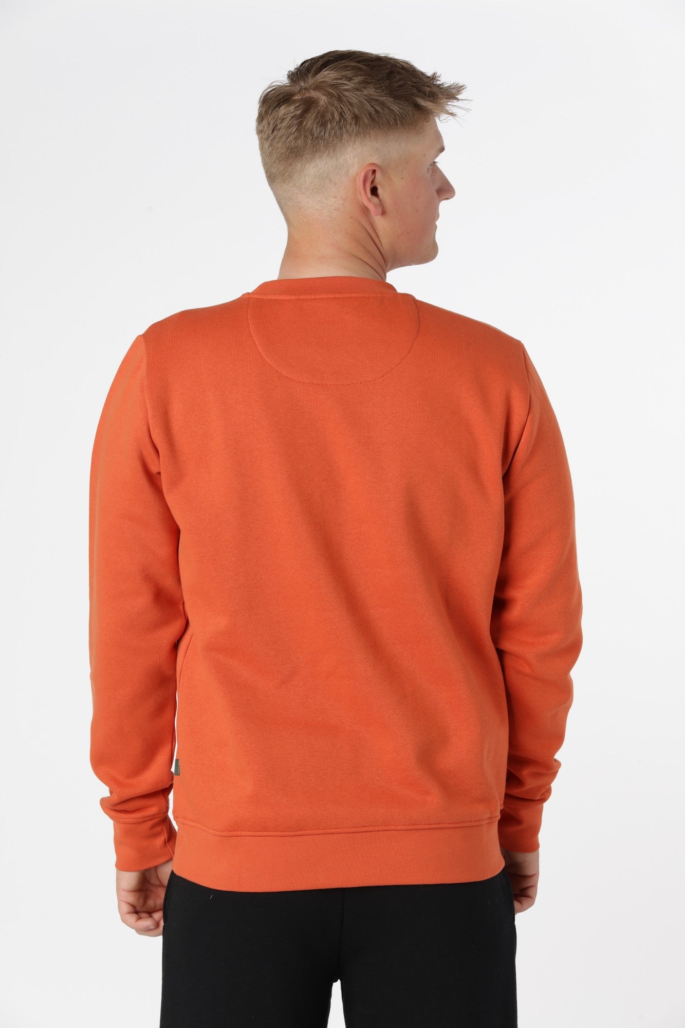 Sweatshirt Kronstadt i Burnt Ochre med børstet inderside, der giver en lun og behagelig komfort hele dagen.