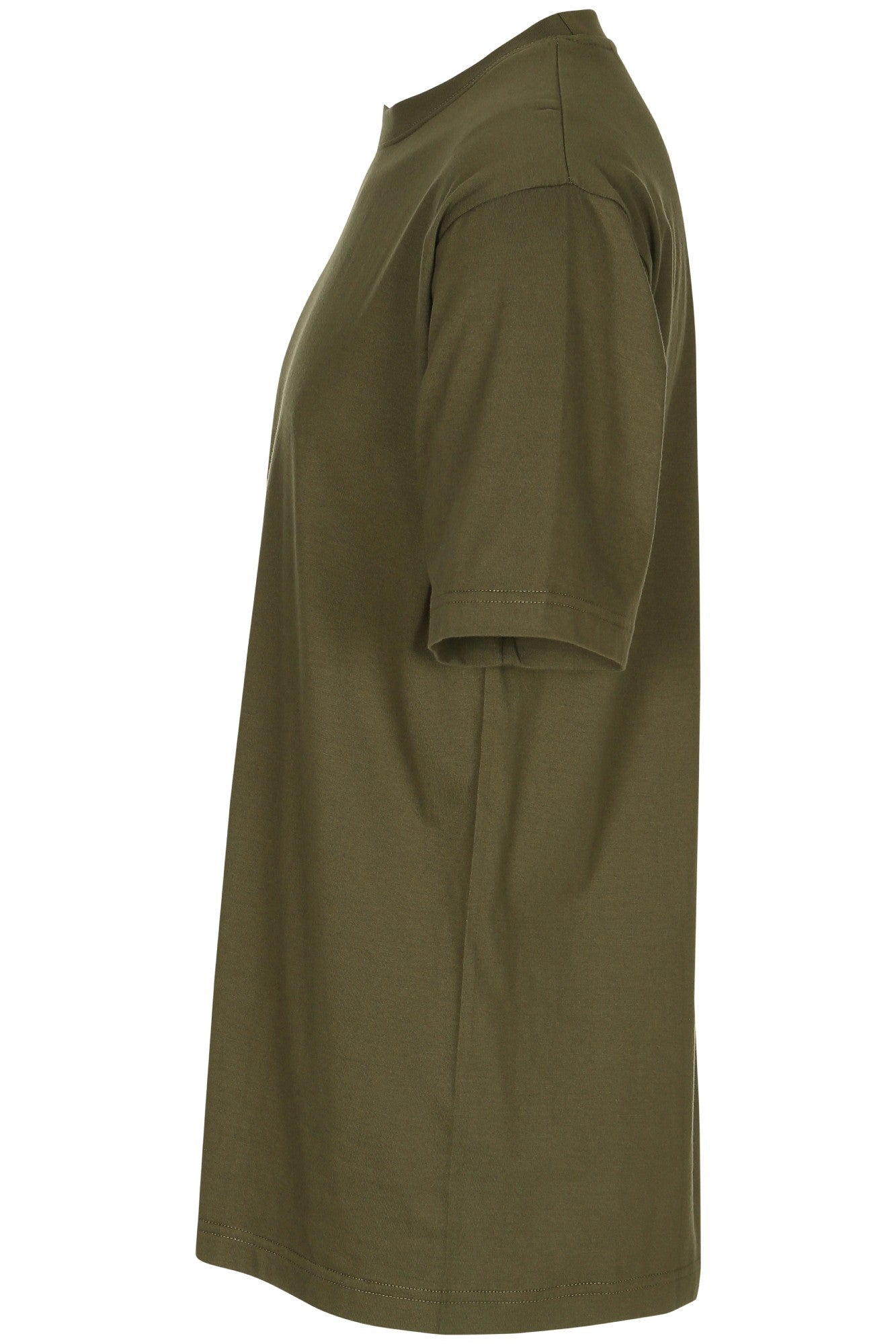 Stilren Basic t-shirt i farven army, velegnet alene eller som lag-på-lag outfit