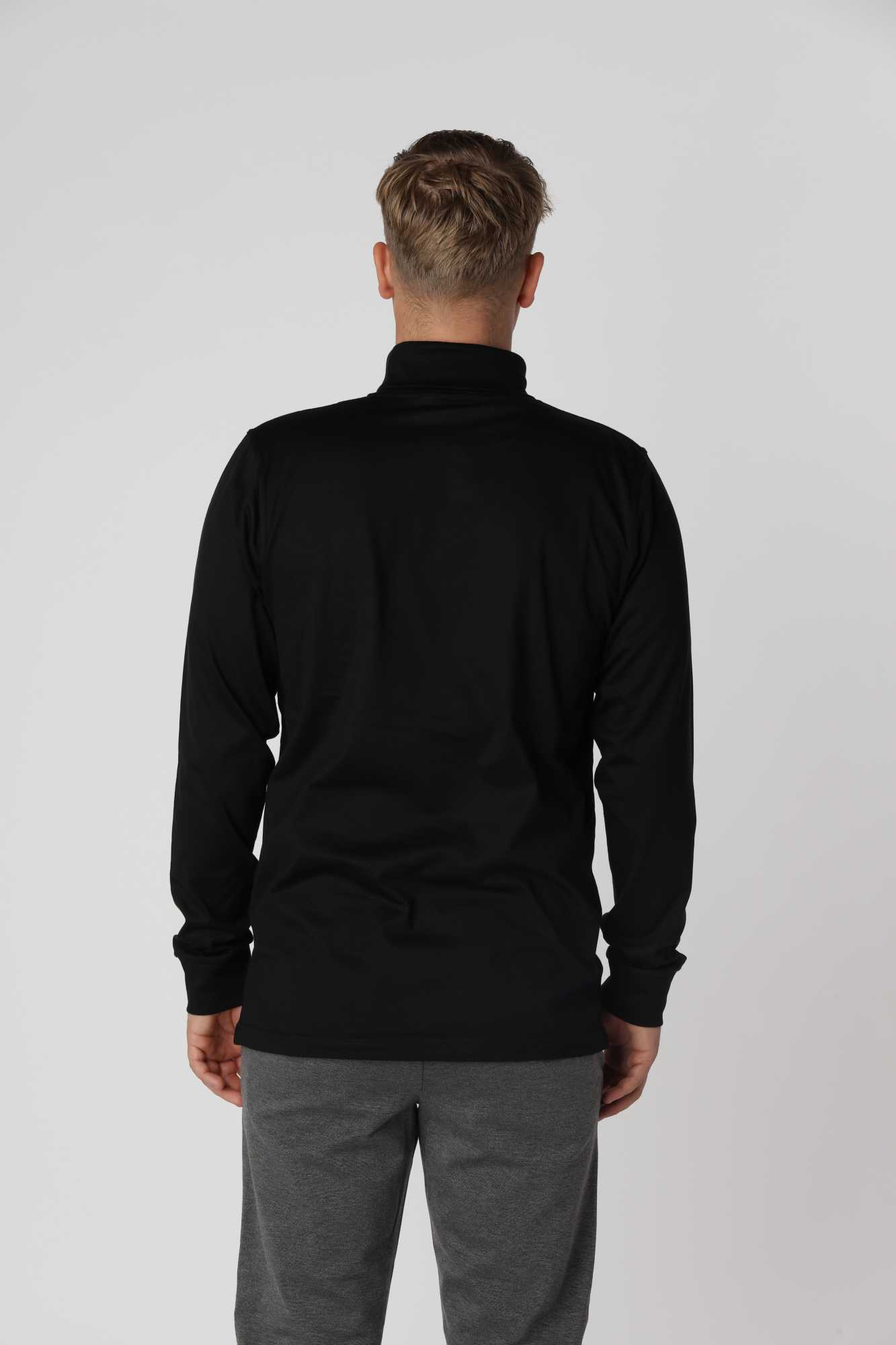 Åndbar Sort Turtleneck T-shirt i kæmmet bomuld, velegnet til både casual og smart casual outfits.