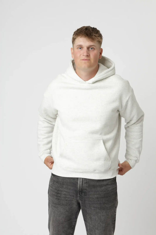 Premium hoodie i farven grå med blød expo-kashmir inderside og luksuriøs komfort